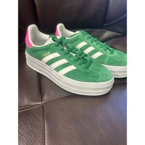 Adidas Gazelle Bold Platform Lucid Green Pink Women’s Size 6.5 Sneakers IG3136